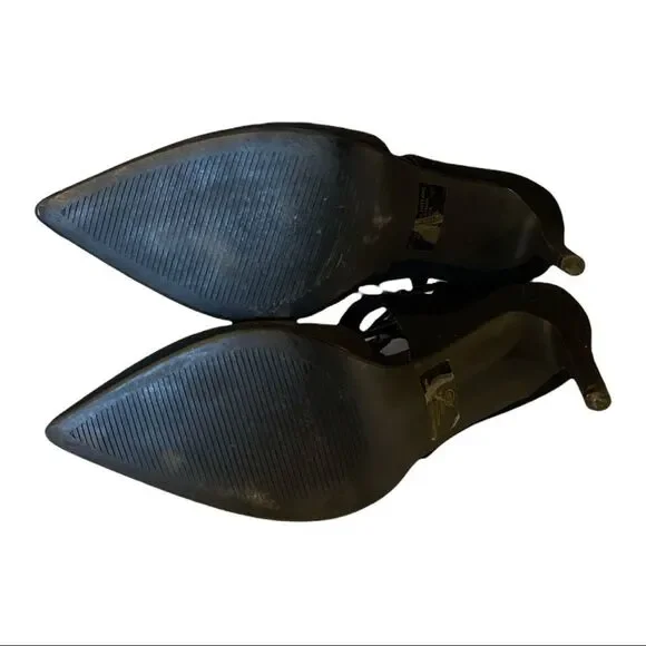 Derek Heart From H&M Sophia Black Lace Up Stiletto Spike Heels 8.5 - Picture 4 of 14